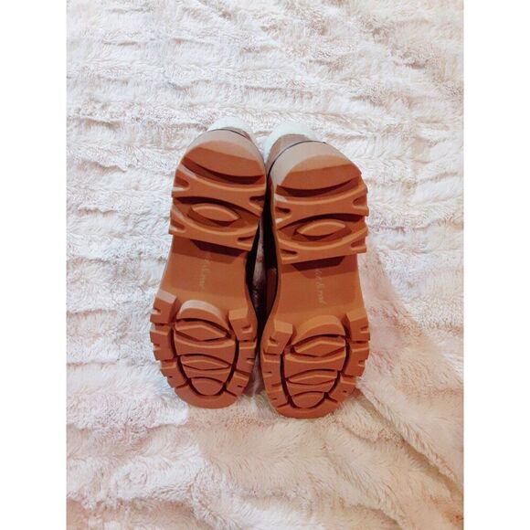 Violet & Red Womens Alexa Fleece Lined Lug Sole Leather Combat Boots 8.5 Cognac - Picture 8 of 8